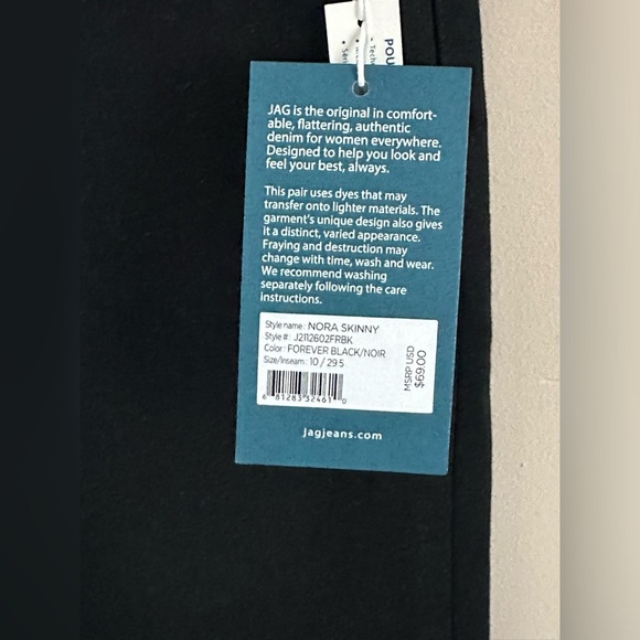 JAG Classic Pull-On Nora Mid Rise Skinny Jeans in Forever Black Size 10 NWT - Picture 7 of 14